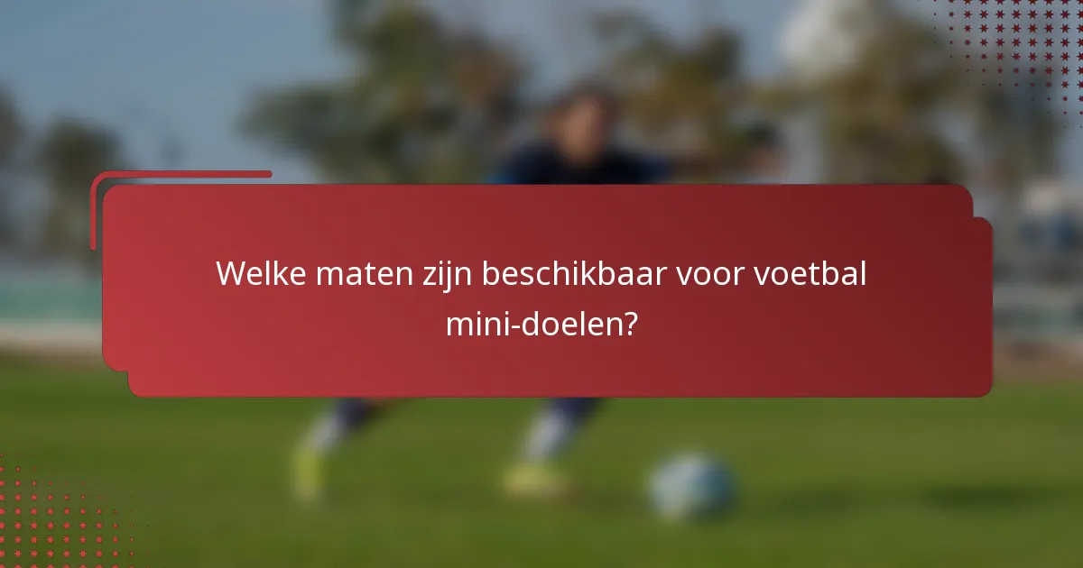 Welke maten zijn beschikbaar voor voetbal mini-doelen?